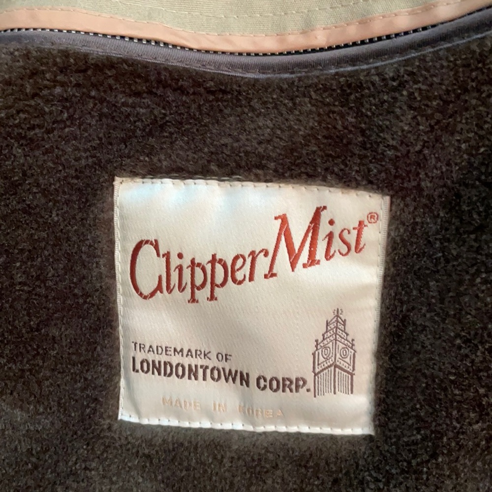 Clipper Mist Londontown Corp.  Men's Size 44 Reg Trench Coat Removable Lining - Picture 7 of 11